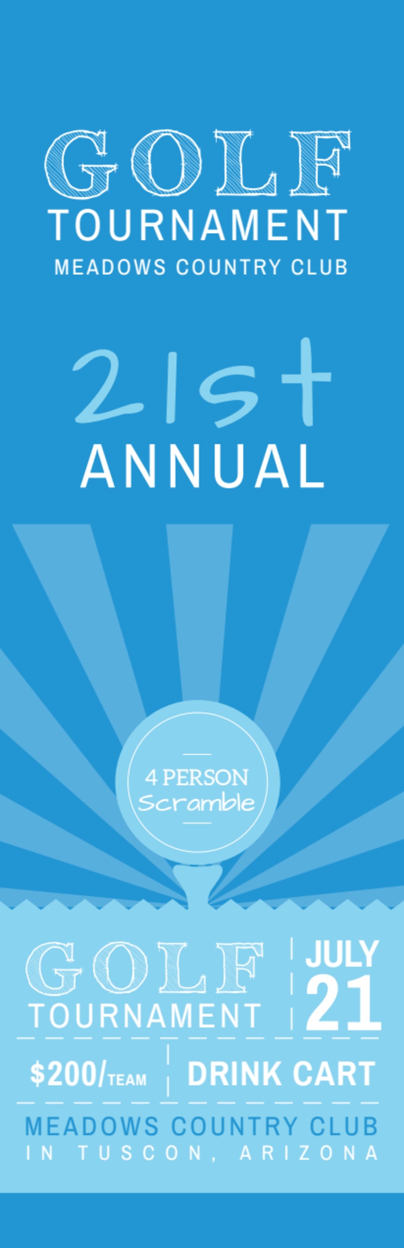 Golf Tournament Ticket Template 2