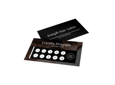 Hair Salon Loyalty Cards Template Preview