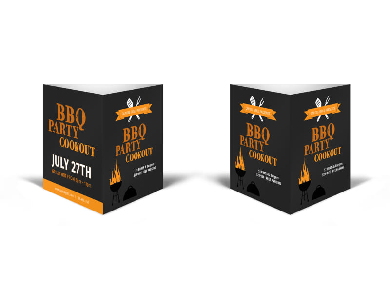 BBQ Party Cookout Table Talker Template