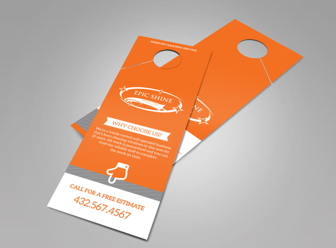 Epic Shine Window Cleaning Doorhanger | Doorhangers | MyCreativeShop