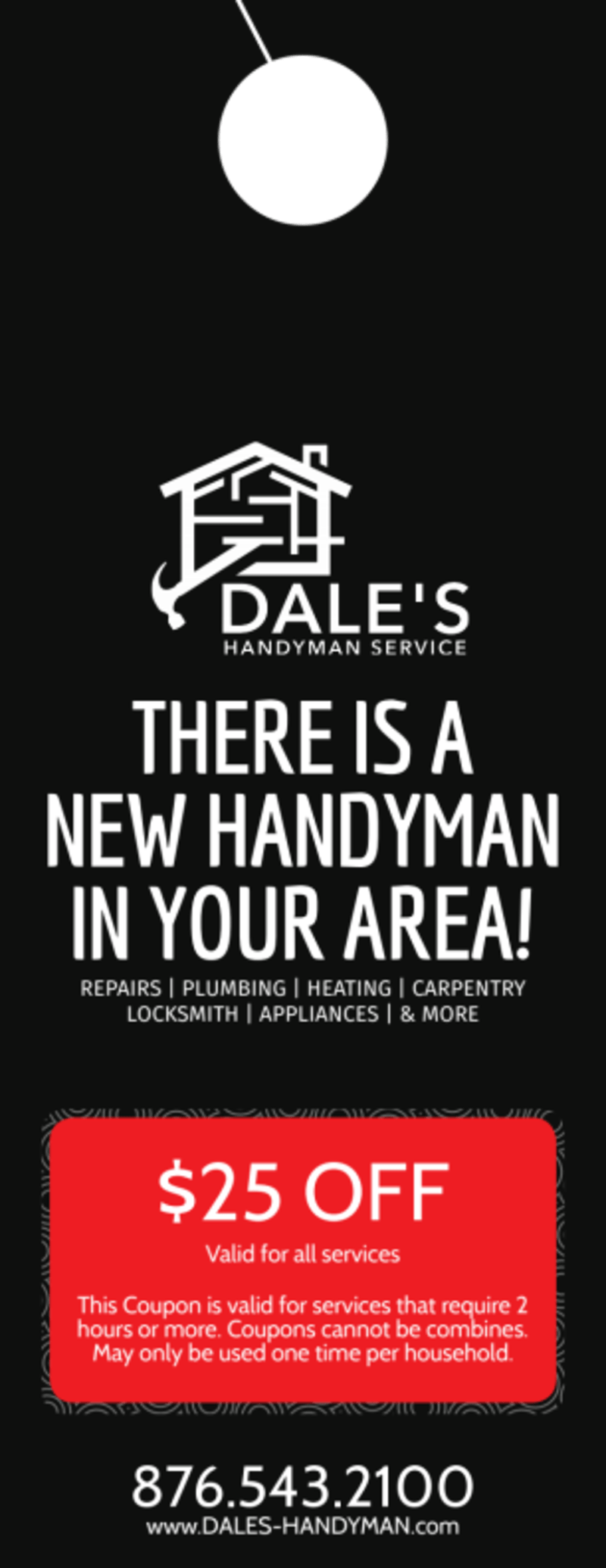 Dale's Handyman Discount Door Hanger Template