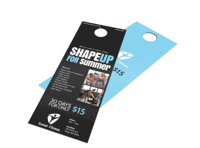 Sweat Fitness Summer Door Hanger Template preview