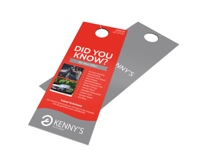 Kenny's Auto Body Door Hanger Template preview