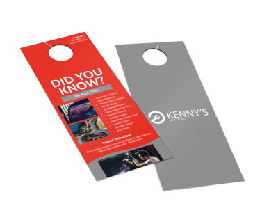 Kenny's Auto Body Door Hanger Template 2 preview