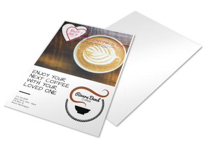 Valentine's BOGO Coffee Shop Marketing Flyer Template preview