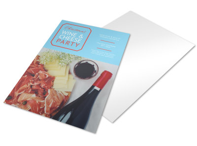 Christmas Wine & Cheese Holiday Marketing Flyer Template preview