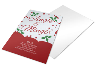 Jingle & Mingle Christmas Party Flyer Template preview