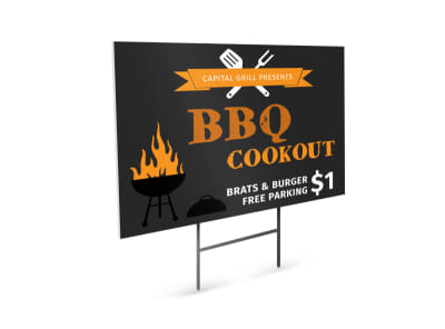 BBQ Cookout Yard Sign Template preview