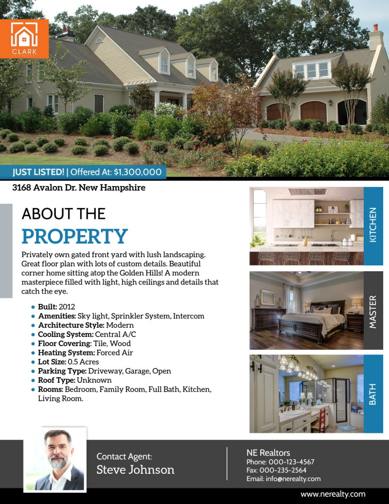 New Hampshire Real Estate Just Listed Flyer Template