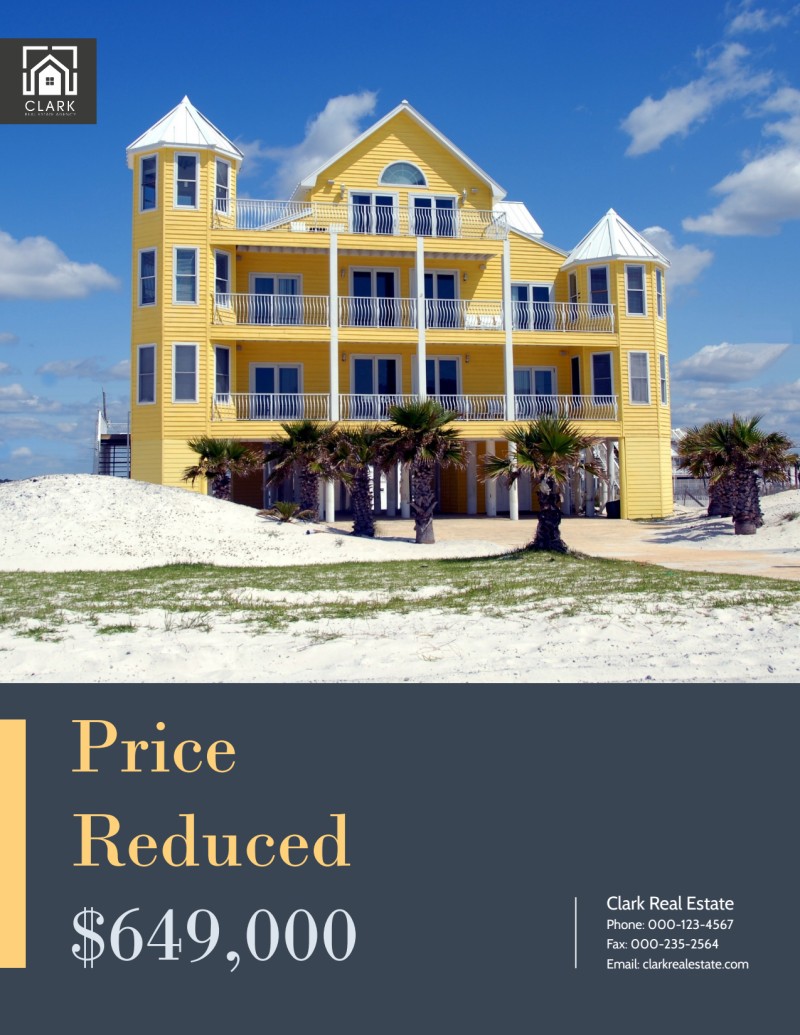 Hillside Real Estate Price Reduced Flyer Template