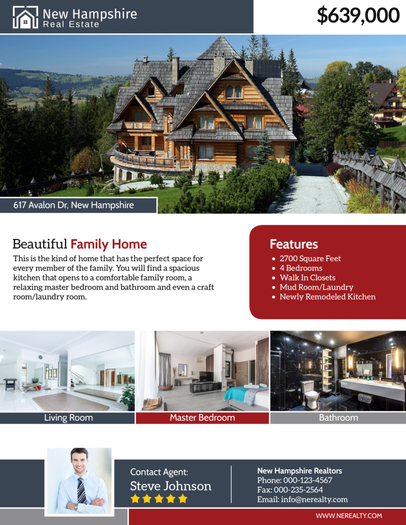 New Hampshire Real Estate Featured Property Flyer