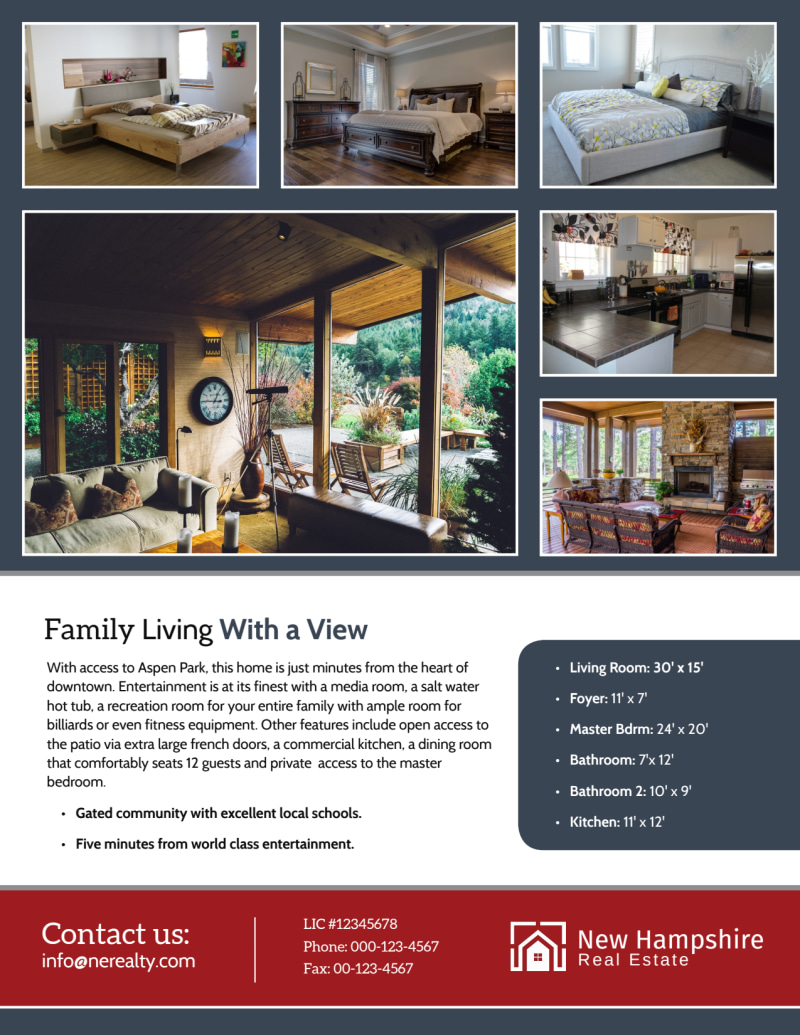 New Hampshire Real Estate Featured Property Flyer