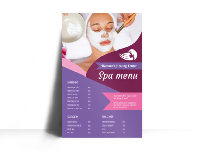 Main Healing Center Spa Menu   Image