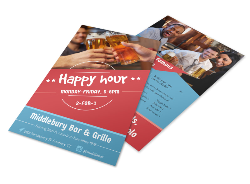 middlebury restaurant happy hour flyer template mycreativeshop