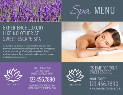 Spa Menu