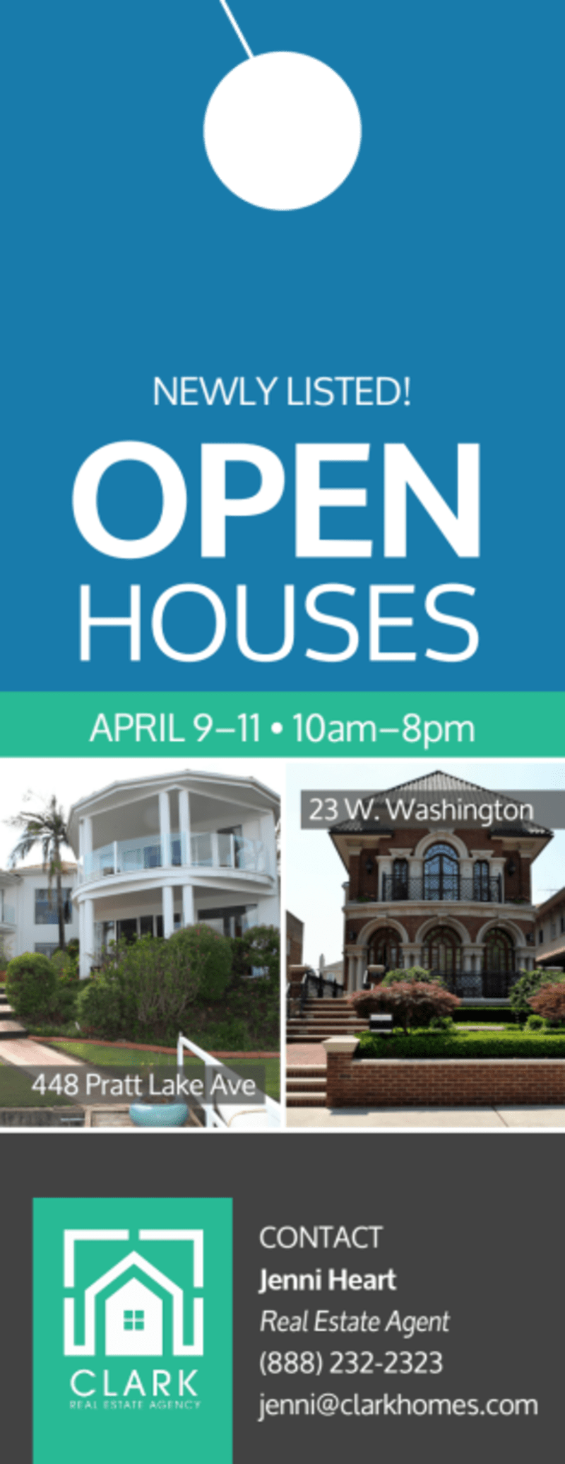 Newly Listed Open House Door Hanger Template