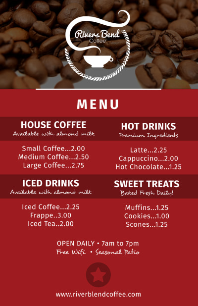 Coffee Menu