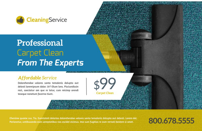 Professional Carpet Cleaning Postcard Template