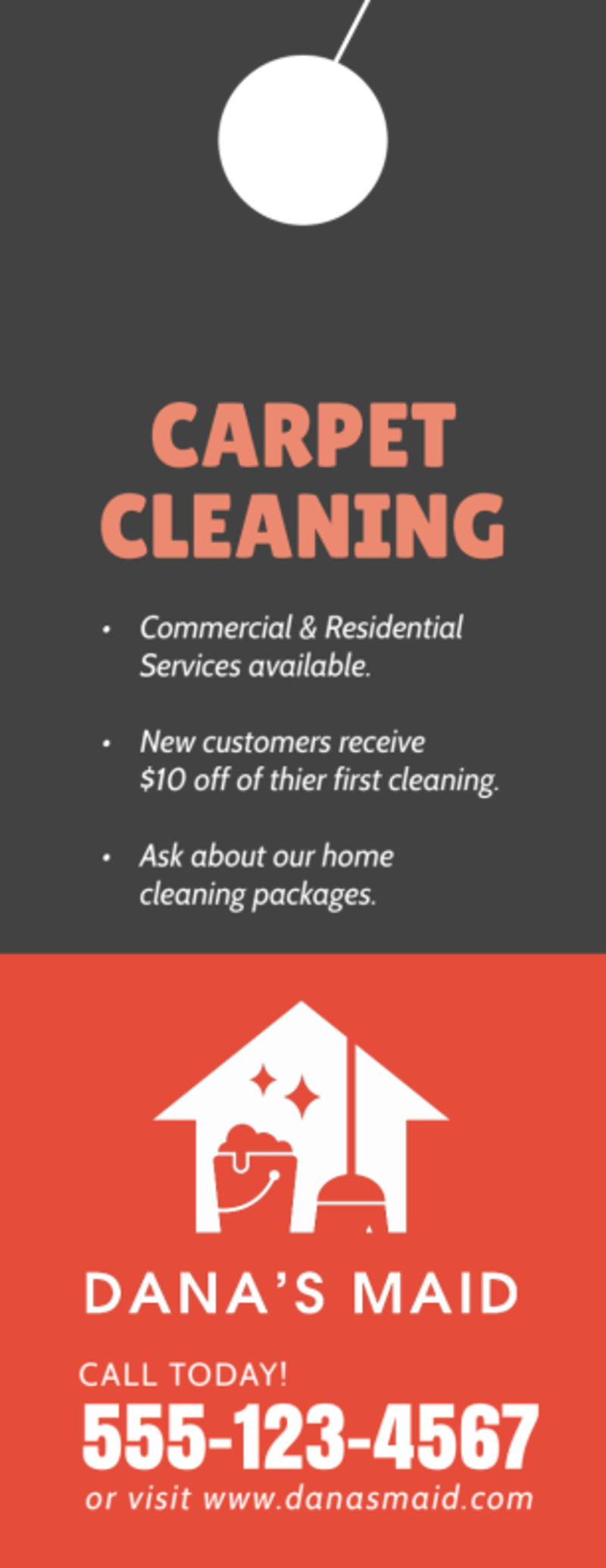 Carpet Cleaning Door Hanger Template