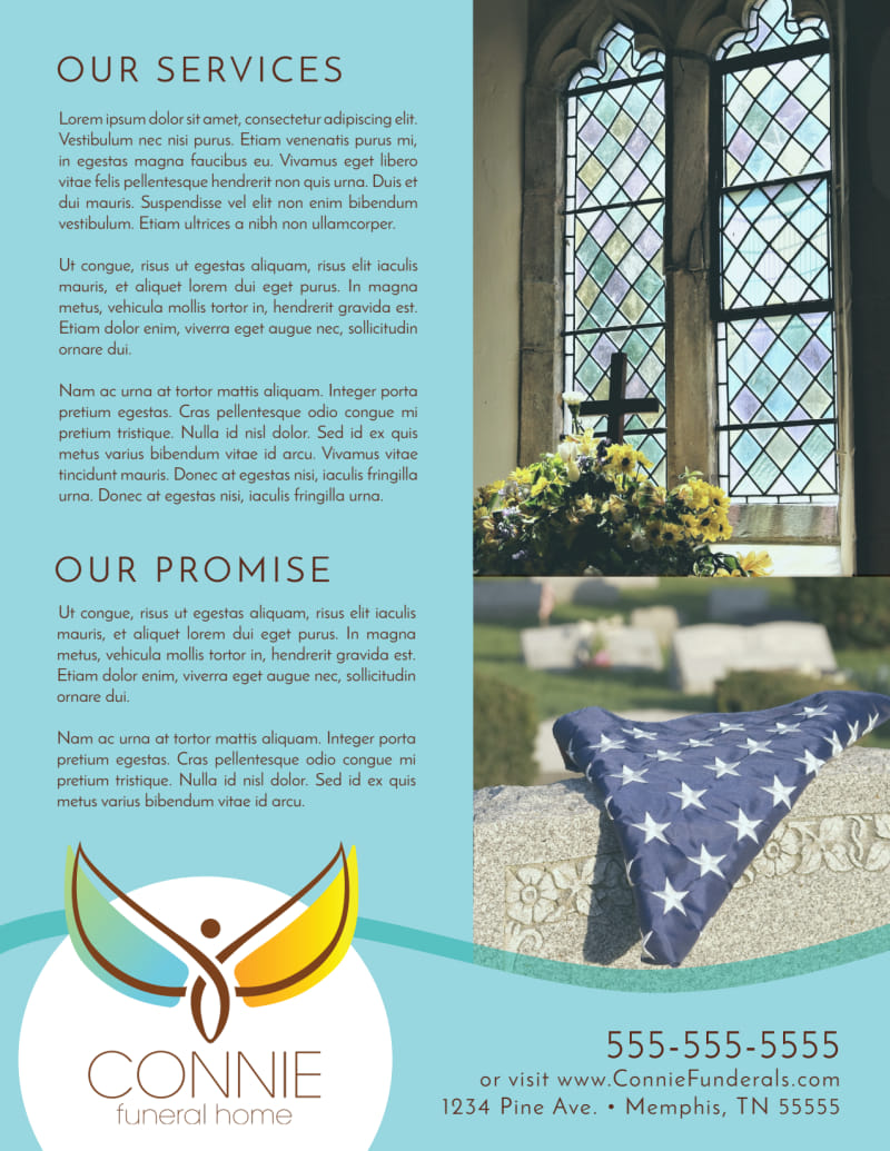Teal Funeral Home Flyer Template