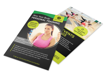 Personal Trainer New Years Flyer Template preview