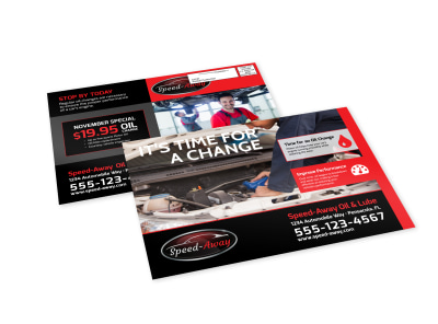 Auto Repair Oil Change EDDM Postcard Template preview