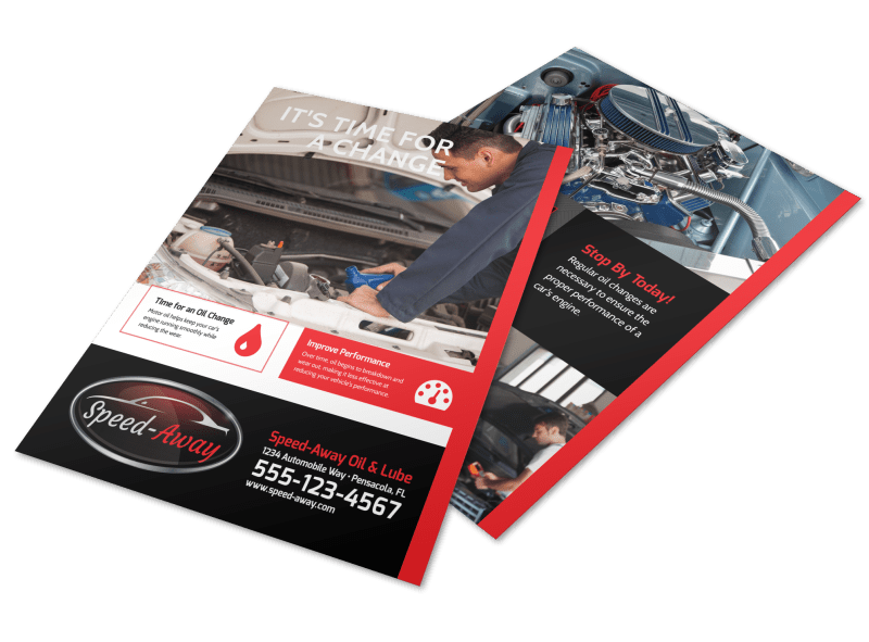 Auto Repair Oil Change Flyer Template