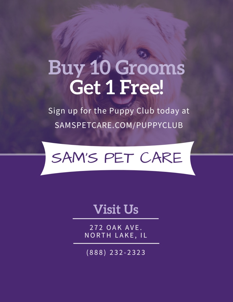 Pet Grooming Sale Flyer Template