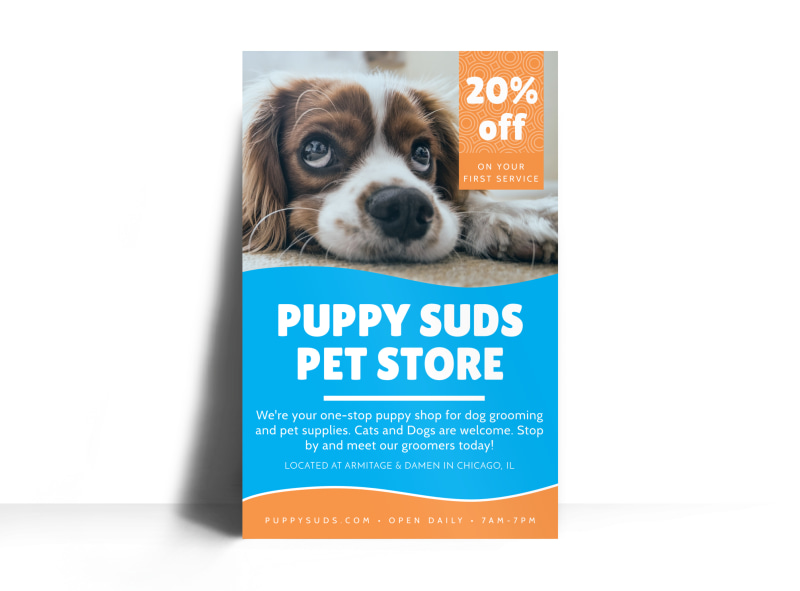 Puppy Suds Poster Template