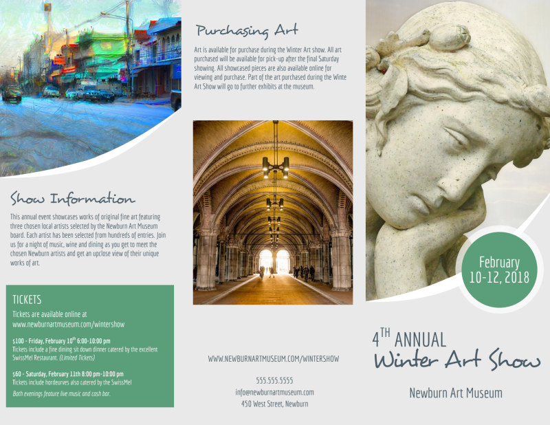Winter Art Show Tri-Fold Brochure Template