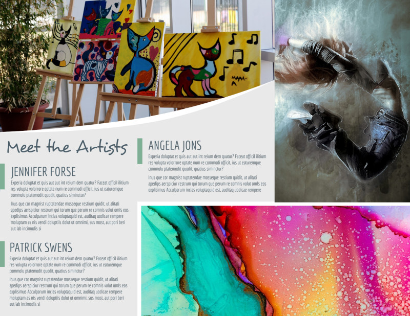 Winter Art Show Tri-Fold Brochure Template