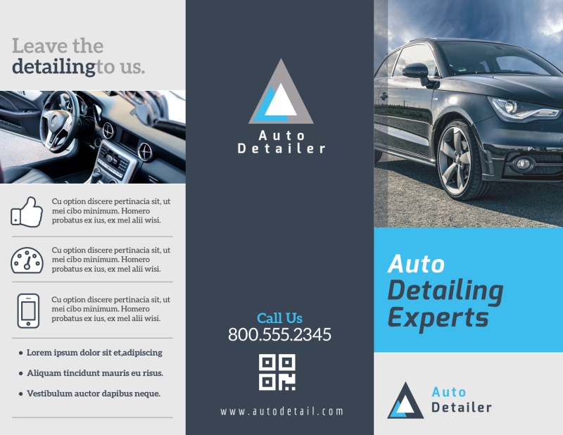 Auto Detailing Experts TriFold Brochure Template