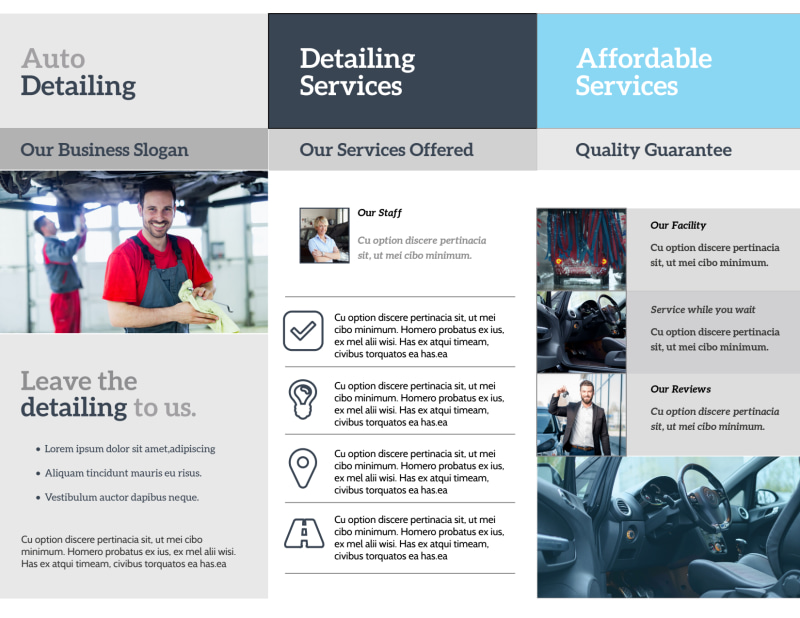Auto Detailing Experts TriFold Brochure Template