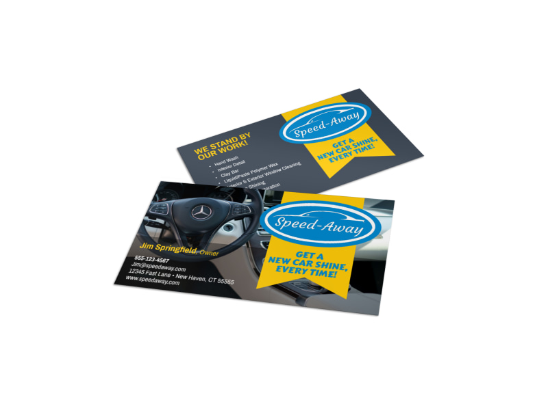 SpeedAway Auto Detailing Business Card Template