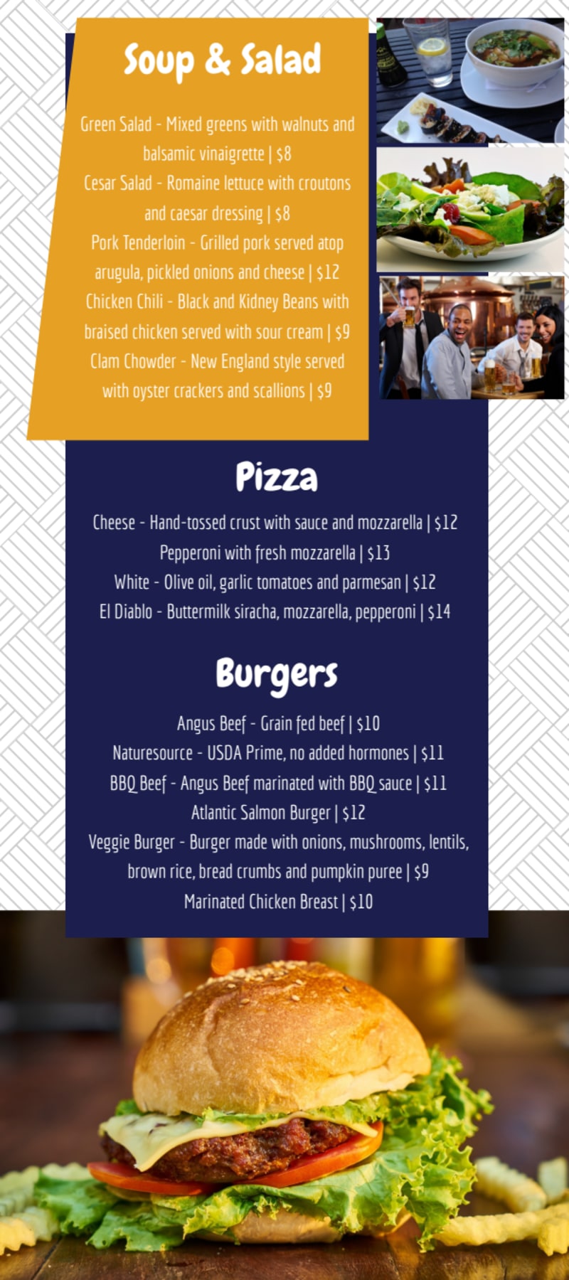 Ale House Bar Menu Template