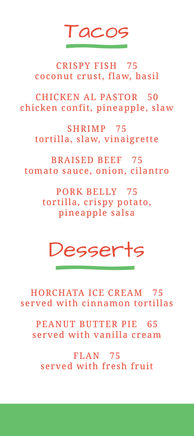 Salsa House Catering Menu Template