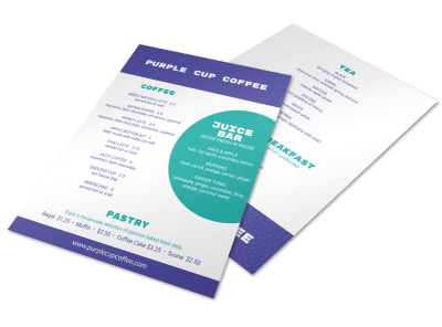 Purple Coffee Shop Menu Template preview