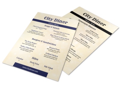 City Diner Menu Template preview