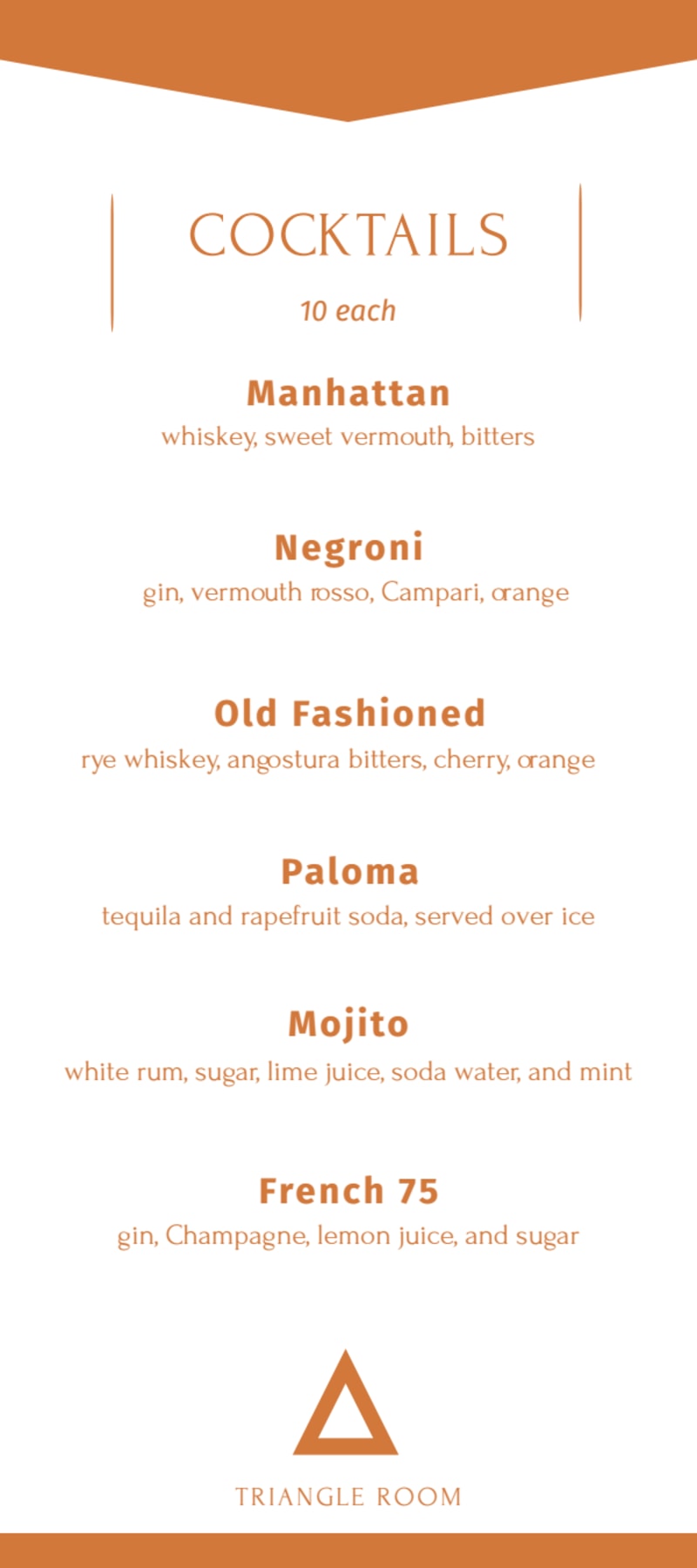 cocktail drink menu template drinks menu template