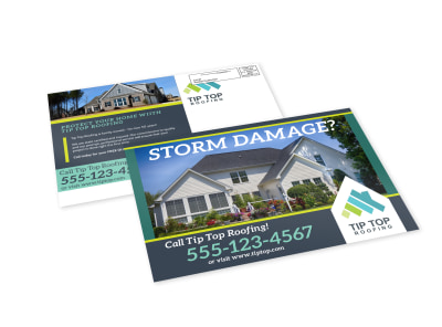 Storm Damage Roofing EDDM Postcard Template preview