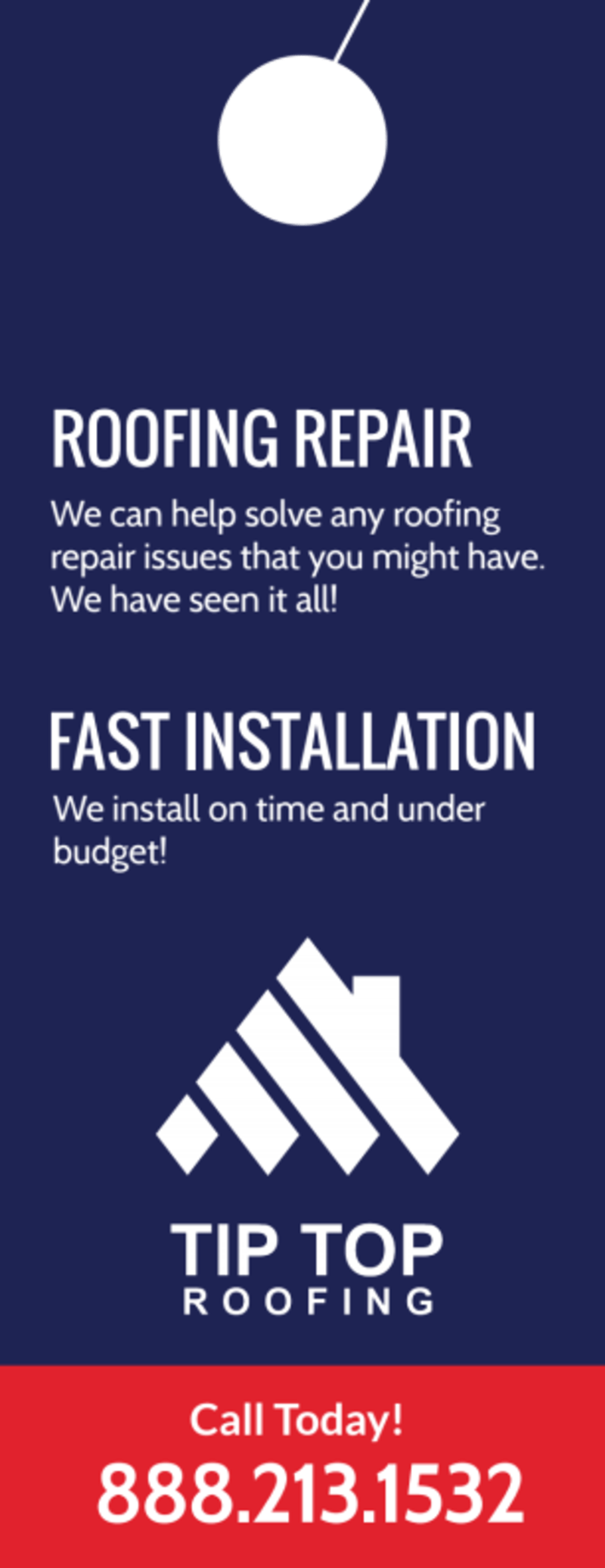 Professional Roofing Door Hanger Template