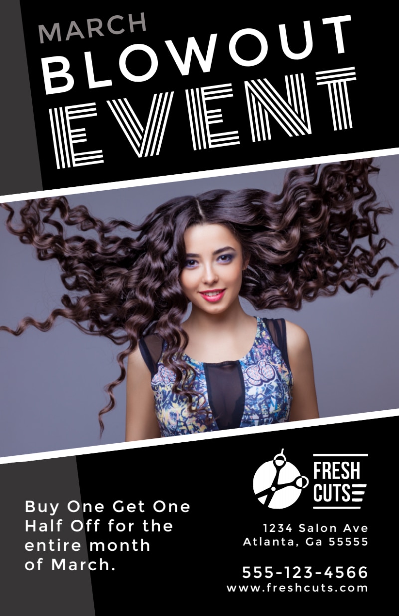 Hair Salon Blowout Event Flyer Template Mycreativeshop