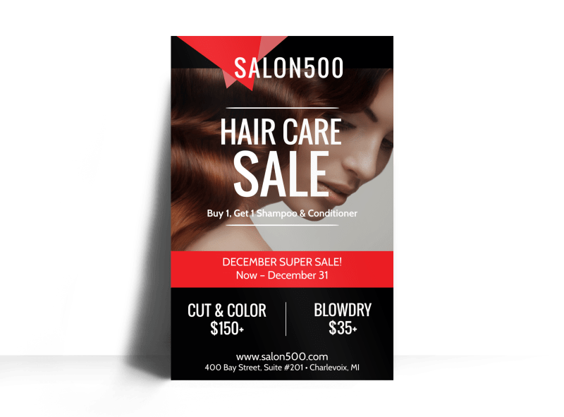 Hair Salon Sales Poster Template