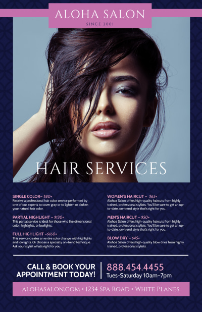 Aloha Hair Salon Services Offered