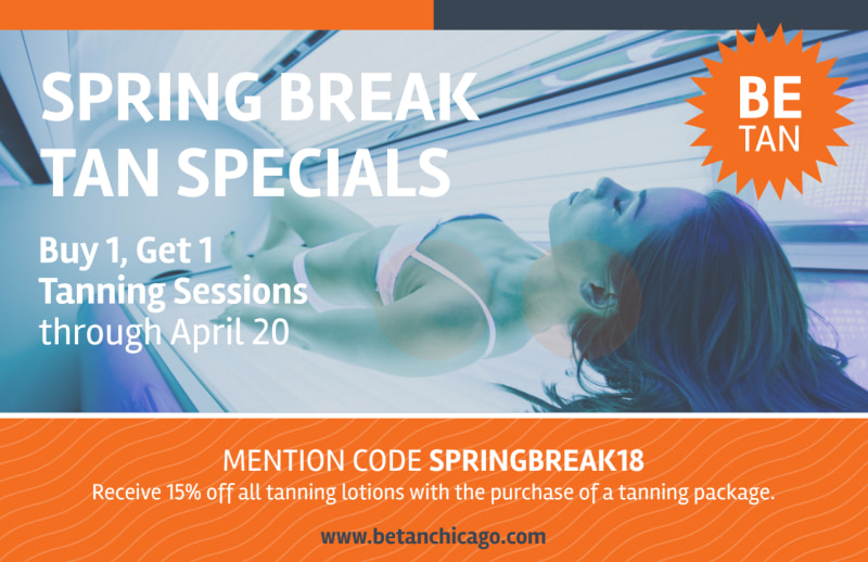 Spring Break Specials Tanning Salon Postcard Template