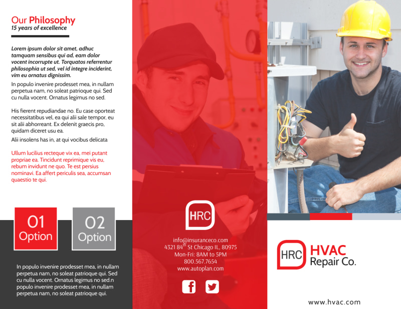 HVAC About Us Tri-Fold Brochure Template