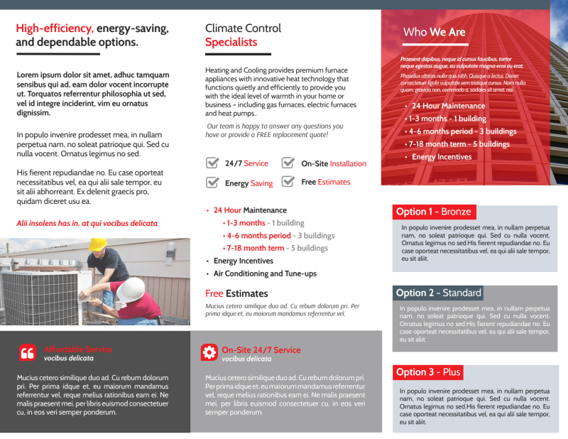 HVAC About Us Tri-Fold Brochure Template