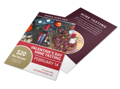 Valentine's Day Wine Tasting Flyer Template preview