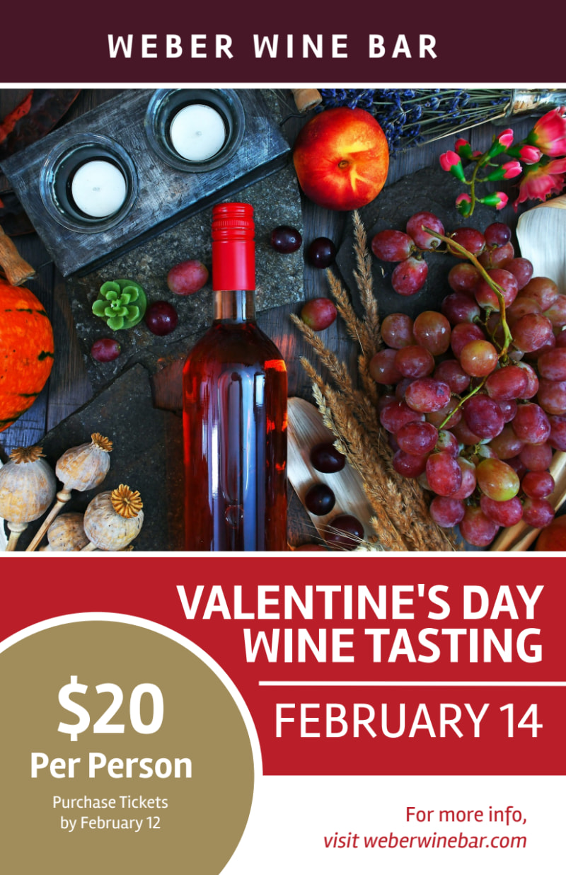 Valentine's Day Wine Tasting Flyer Template