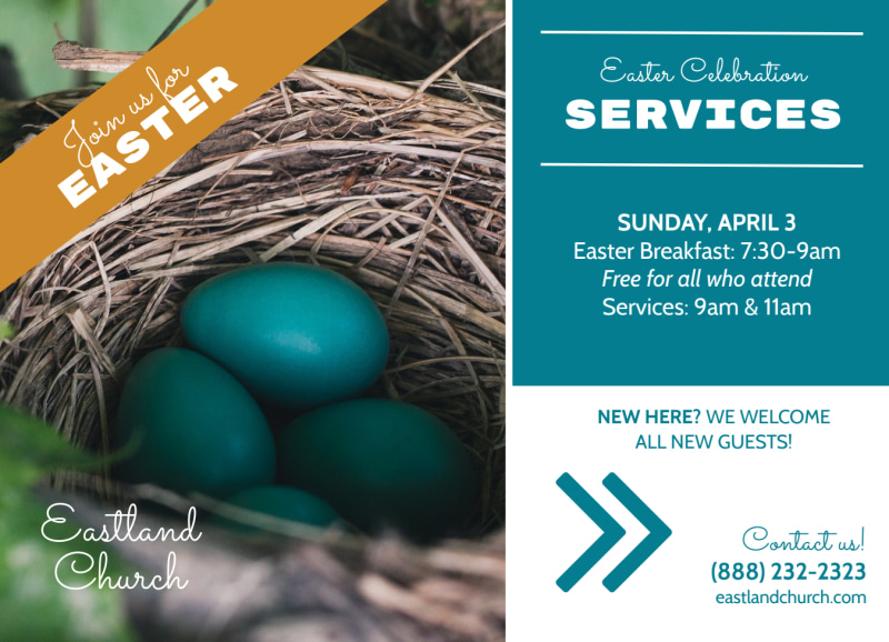 Church Easter Outreach EDDM Postcard Template | MyCreativeShop